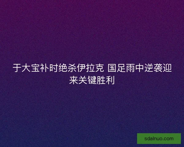 于大宝补时绝杀伊拉克 国足雨中逆袭迎来关键胜利
